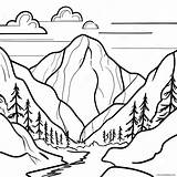 Majestic Mountain Range Coloring Page 61544 48700 sketch template