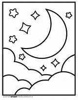 Moon Coloring Pages  Superstar Worksheets sketch template