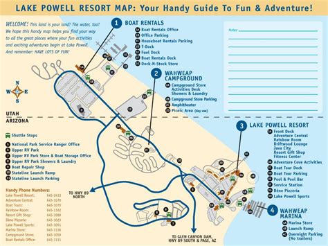 Lake Powell Resort Map | Lake powell, National parks trip, Boat rental