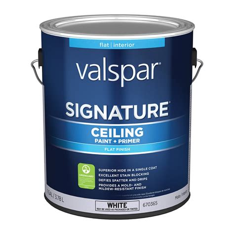 Shop Valspar Ceiling White Flat Latex Interior Paint and Primer in One (Actual Net Contents: 128 ...