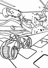 Tron Legacy Destroy Enemy Light Cycle Coloring Pages  sketch template