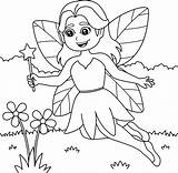 Fairy Holding Magic Wand Coloring Page For Kids 6823361 Vector Art At  sketch template