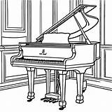 Piano Coloring Page sketch template