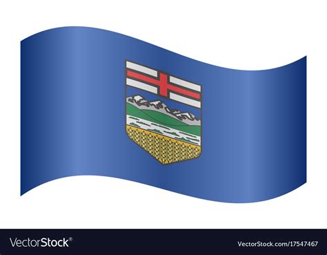 Flag of alberta waving on white background Vector Image