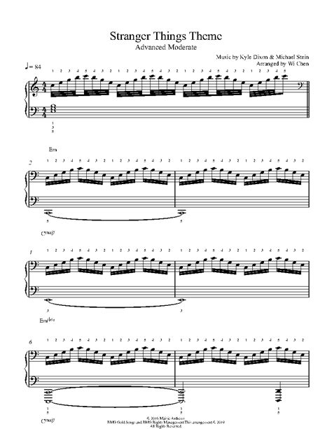 Stranger Things Theme by Kyle Dixon & Michael stein Sheet Music ...