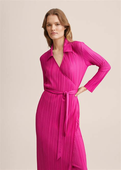 Pleated wrap dress - Woman | MANGO OUTLET Croatia