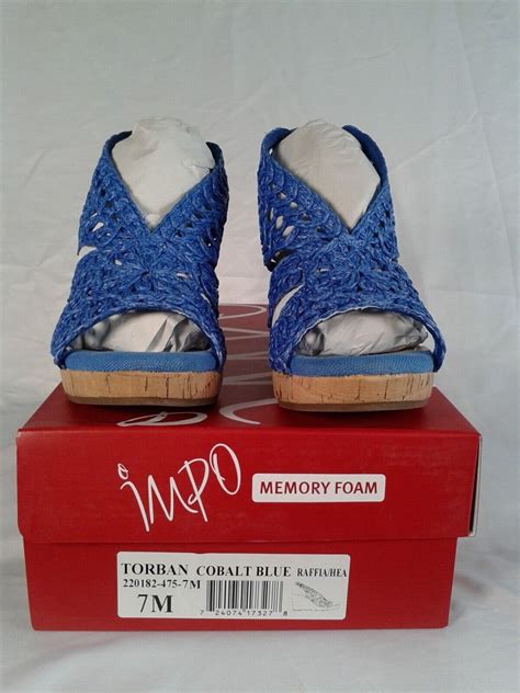 IMPO Cobalt Blue Slingback Women's Wedge Shoes Size 7… - Gem