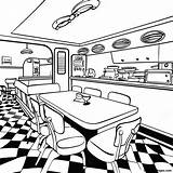 1950s Vintage Diner Coloring Page  Pagescom sketch template