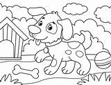 Kleurplaat Kleurplaten Hond Honden Hunde Kolorowanka Piesek Chiens  sketch template