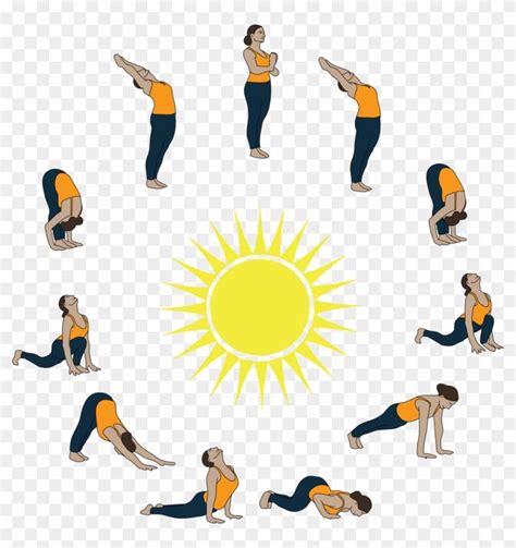 Sun Salutation Complete - 12 Step Surya Namaskar Clipart is best ...