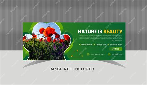 Premium Vector | Facebook cover template design a facebook page for nature is real with a ...