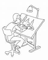 architect Design The Buidling coloring And Drawing Page  Coloring sketch template