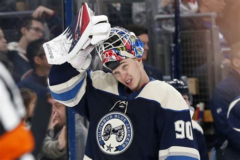 Rookie goaltender Elvis Merzlikins emerges for Blue Jackets | Las Vegas ...