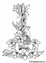 Guitar Coloring Pages  For Kids And Adults sketch template