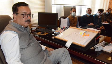 Principal Secretary, APD Navin Chaudhary chairing a meeting on Friday ...