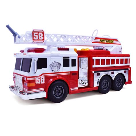 Buy Fire Truck Motorized with Lights, Siren Sound, Working Water Pump ...