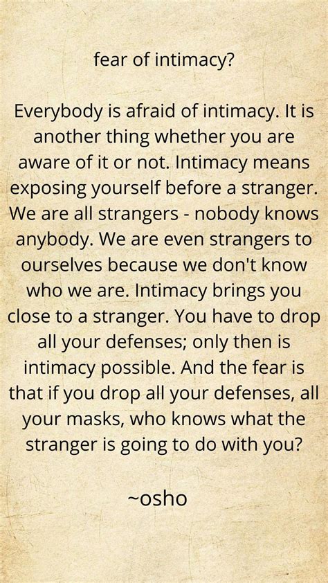 osho lecture about intimacy and the fear of it Intimacy Quotes ...