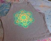 Items similar to Metatron's Cube Sacred Geometry Mandala - Nude Fitted Crop Top - Yoga T-Shirt ...