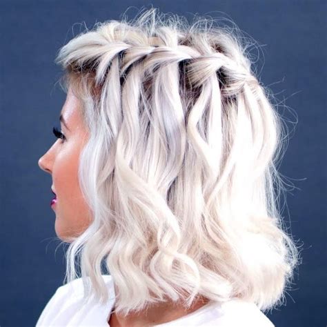 55 Awesome Waterfall Braid Hairstyle Ideas For Girls | Messy short hair ...