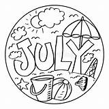 Calendar July Coloring Page  Free Printable Pages For Kids sketch template