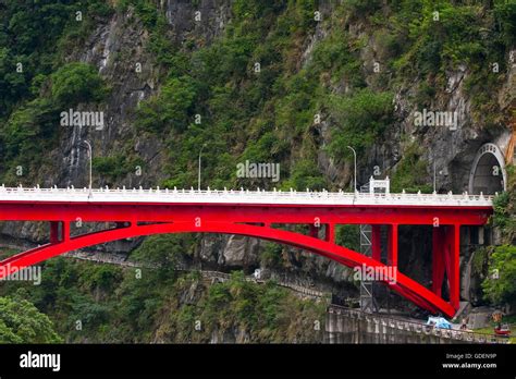 Bridge, Taroko canyon, national park Taroko-Gorge, Hualien, Taiwan / Taroko national park Stock ...