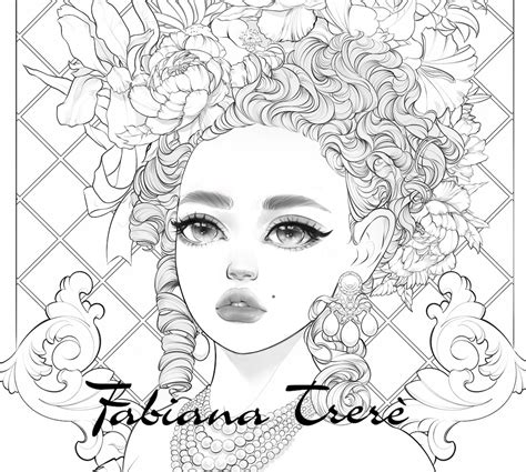 Marie Antoinette Queen of France Historical Digital Stamp Coloring Line Art Coloring Page for ...