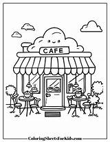 Cafe Coloring Pages Free PDF Printables  Sheets For Kids sketch template