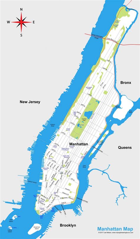 Manhattan city map - Manhattan city map printable (New York - USA)