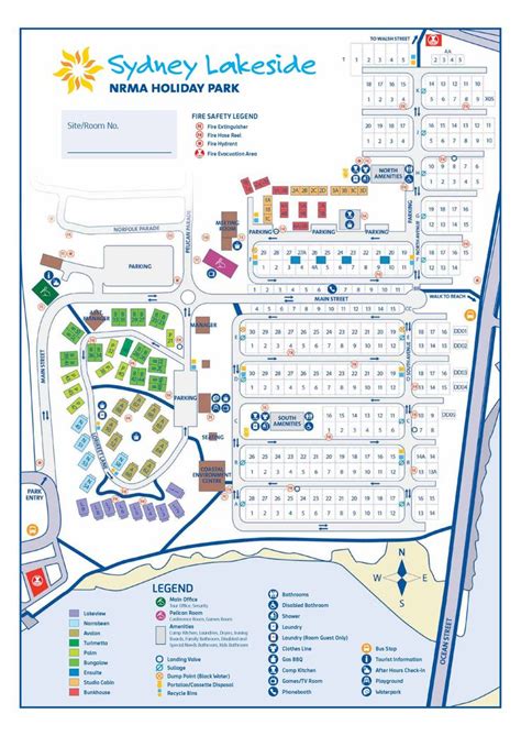 Click for printable version - NRMA Sydney Lakeside Holiday Park - Park Map | Holiday park, Map ...