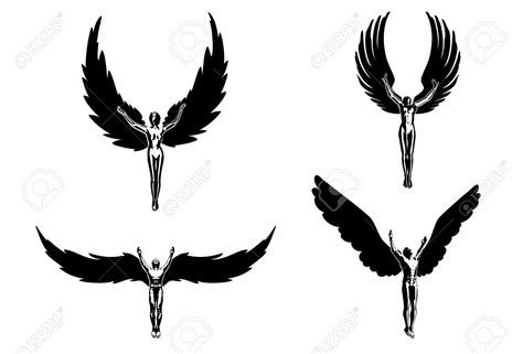 flying angel silhouette clipart - Google Search Small Angel Tattoo, Guardian Angel Tattoo, Angel ...