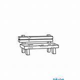Park Bench Coloring Page sketch template