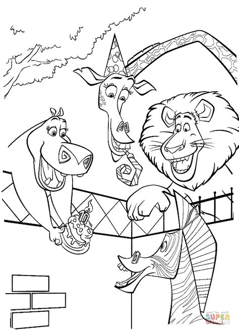 Madagascar Coloring Pages Marty