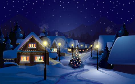 🔥 Download Christmas Village Painting Wallpaper HD For Desktop by ...