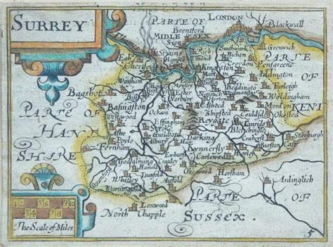 Antique Maps and Prints of Surrey