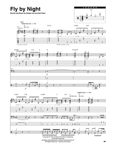 Fly By Night by Rush Sheet Music for Transcribed Score at Sheet Music ...