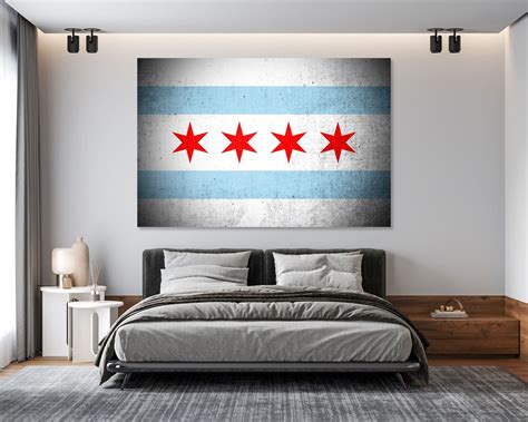 Chicago Flag Wall Art Chicago Flag Wall Decor Chicago Flag - Etsy