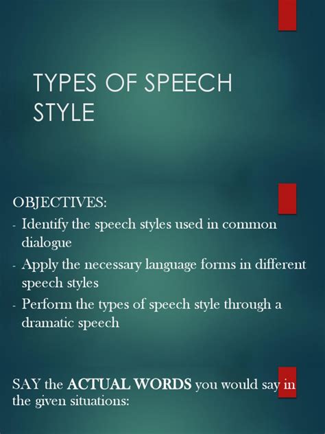 Speech Style Oral Communication - Stikergadise