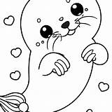 Cute Seal Coloring Page sketch template