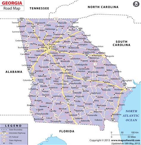 Georgia Road Map, Georgia Highway Map