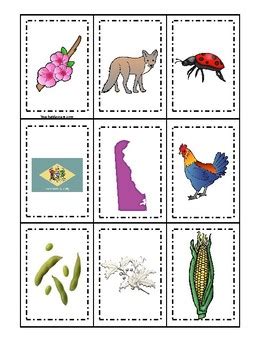 Delaware State Symbols themed Memory Match Game. Preschool Game | TpT