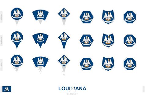 Collection of the Louisiana flag in different shapes and with three different effects. 14053313 ...