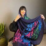 Blue Persian Shawl Model Borhan - ShopiPersia