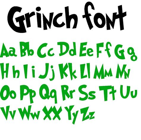 Grinch Font, Christmas Font, Grinch Font for Canva, Grinch Style, Green ...