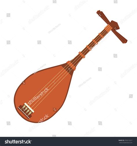 Vector Illustration National Musical Instrument Biwa Stock Vector (Royalty Free) 703215217 ...