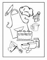 Baking Coloring Printable Pages sketch template
