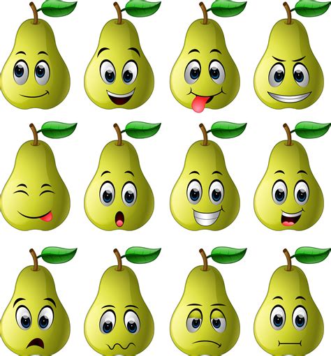 pear with different emoticons 10287384 Vector Art at Vecteezy