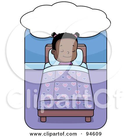 Cute Little Black Girl Sleeping And Dreaming In Bed Posters, Art Prints by - Interior Wall Decor ...