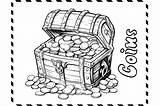 Chest With Coins Coloring Page For Kids Graphic By MyCreativeLife  sketch template