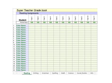 30 Free Gradebook Templates - TemplateArchive