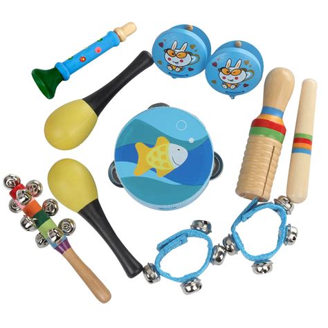 10 Pcs Kids Baby Roll Drum Musical Instruments Band Kit Children Toy ...